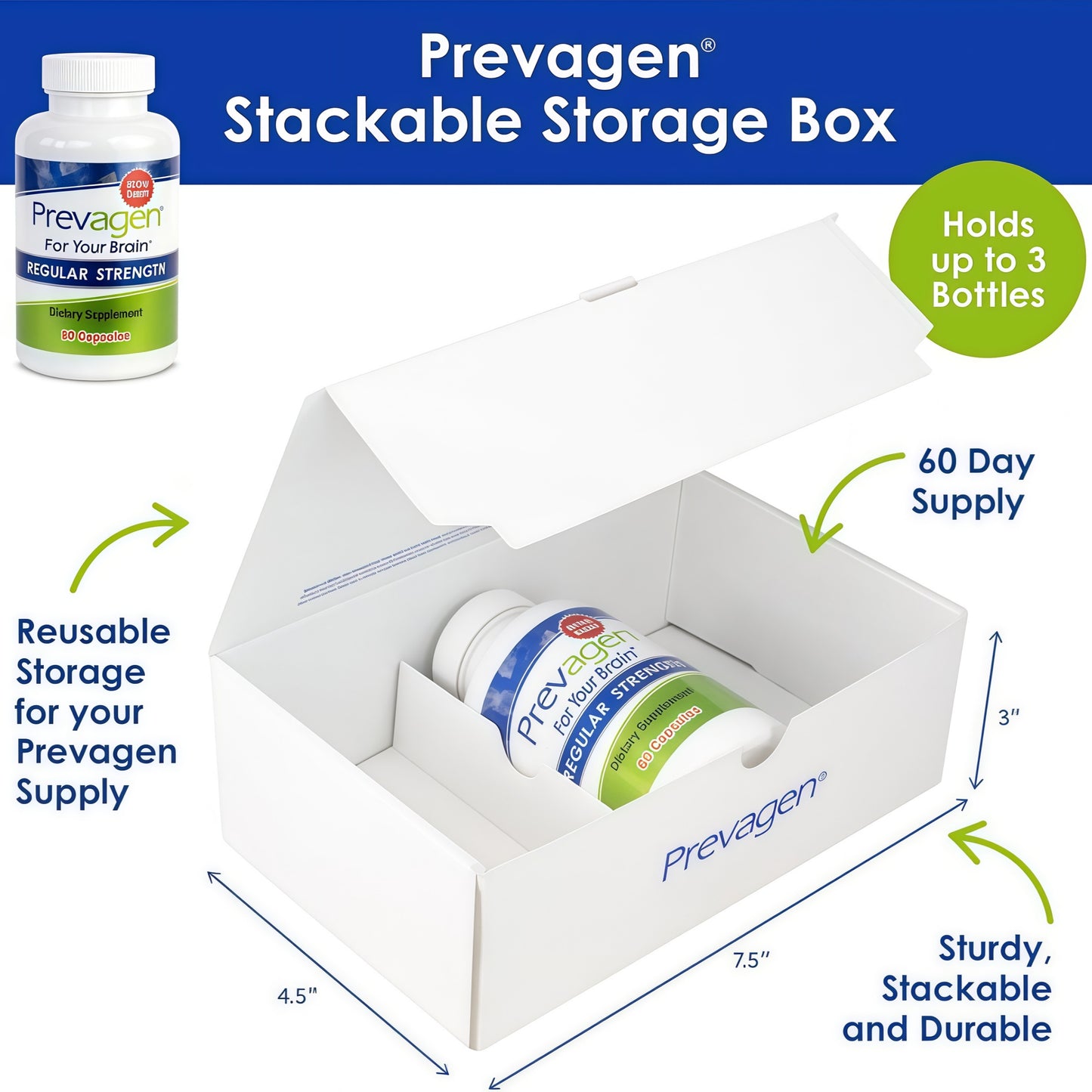 Prevagen Regular Strength with Storage Box, 60 Capsules, 1-Pack | For Your Brain, 2 Month Supply, 10mg Apoaequorin, 50mcg Vitamin D3
